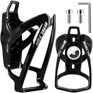 Koš na láhev na vodu, pití, voda, držák na kolo, univerzální držák na láhev, s prostorem pro Airtag, černá