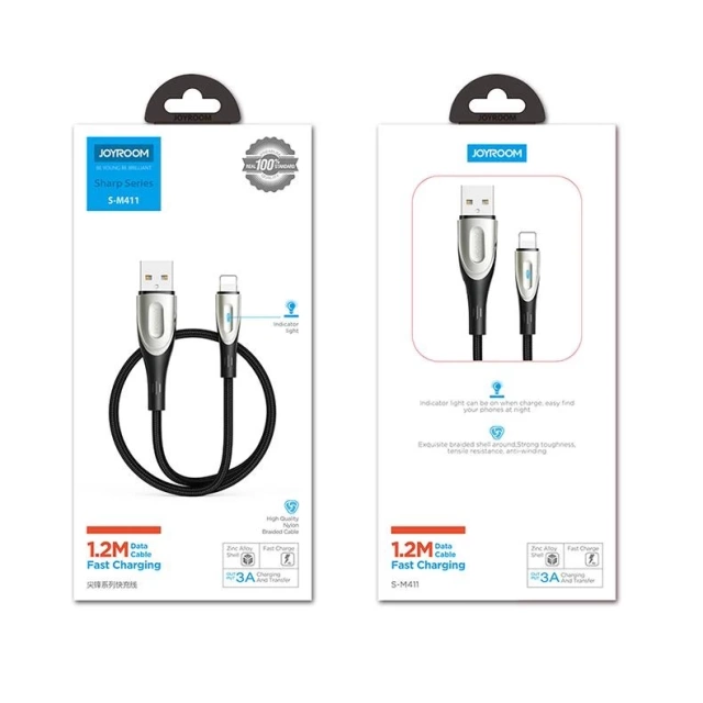 Joyroom Sharp Series Fast Charging Cable USB-A - Lightning 3A 3m Black (S-M411)