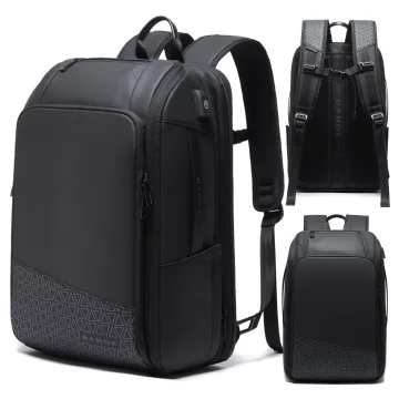 Bange Waterproof Backpack for Laptop 15.6" City Travel 45x30x16 cm for Work Airplane Men's Women's with USB Port Black