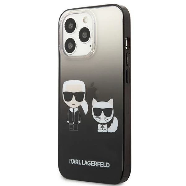 Karl Lagerfeld KLHCP13LTGKCK iPhone 13 Pro / 13 6,1" pevný obal černý/černý Gradient Ikonik Karl