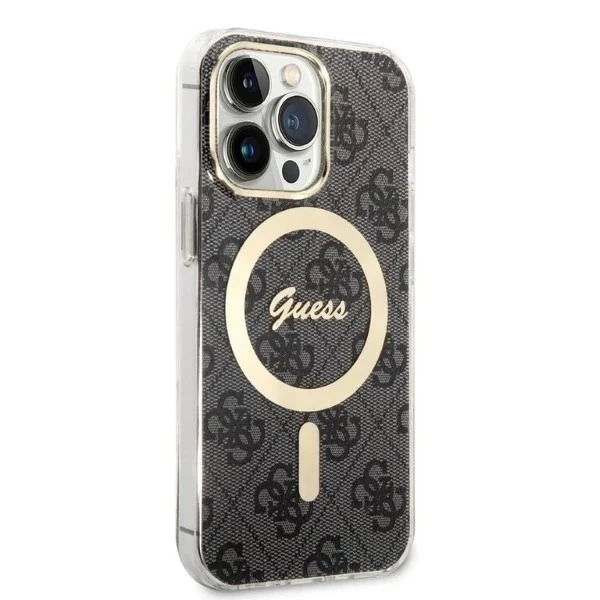 Zestaw Guess GUBPP14XHMEACSK Case+ Charger iPhone 14 Pro Max 6,7" czarny/black hard case MagSafe Marble