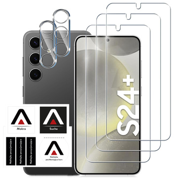 Tempered Glass for Samsung Galaxy S24 Plus 3x Screen Protector 2x Camera Lens Lens Pro 9H Alogy Glass Set