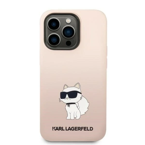Karl Lagerfeld KLHCP14LSNCHBCP ochranný obal na telefon pro Apple iPhone 14 Pro 6,1" hardcase růžový/růžový silikonový chupette
