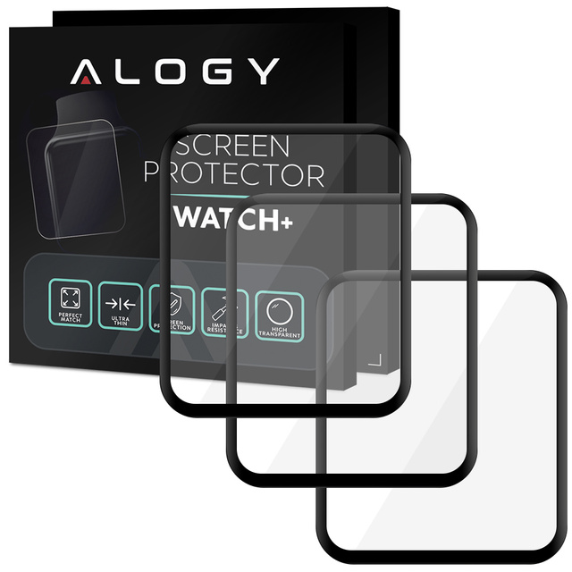 3x flexibles Glas 3D Alogy Displayschutzfolie Pro für Xiaomi Redmi Watch 2 Lite Schwarz