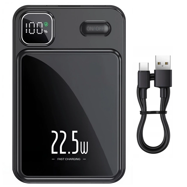 PowerBank Alogy MagCharge 22,5W PD20W PowerDelivery rychlé nabíjení 10000mAh bezdrátové pro MagSafe Black