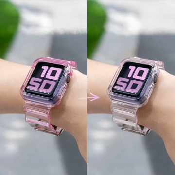 Remienok na zápästie Svetelná súprava Silikónový remienok Náramok Náramok Puzdro na hodinky Apple Watch 2/3/4/5/6/SE 42/44 červené