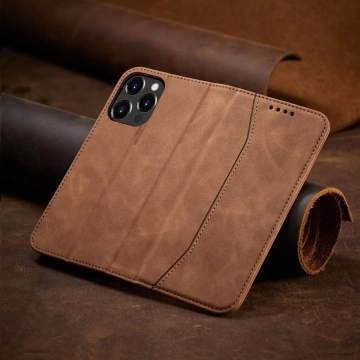 Magnet Fancy Case Case pro iPhone 13 Pro Pouch Card Wallet Card Stand Card Wallet Hnědý