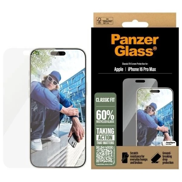 Tvrzené sklo pro iPhone 16 Pro Max PanzerGlass Screen Protector Classic Fit