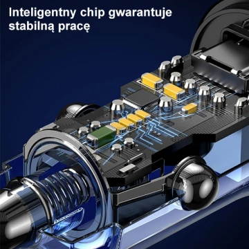 Автомобільний зарядний пристрій USAMS 1xUSB 1xUSB-C C32 30W Fast Charge чорний/чорний CC164CC01 (US-CC164)