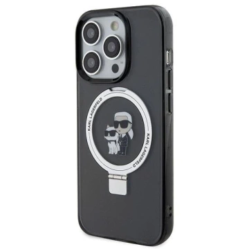 Etui Karl Lagerfeld KLHMP15XHMRSKCK iPhone 15 Pro Max 6,7" černé/černé pevné pouzdro Ring Stand Karl