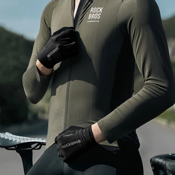 Rękawiczki Rowerowe Rockbros 3-Sezonowe XL Czarne Dotykowe