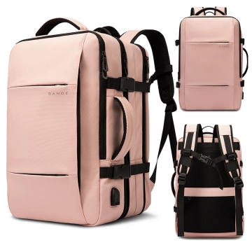 Reiserucksack Bange BackPack Business erweiterbarer Rucksack Geräumige Tasche für 17,3-Zoll-Laptop mit USB-Anschluss Schwarz