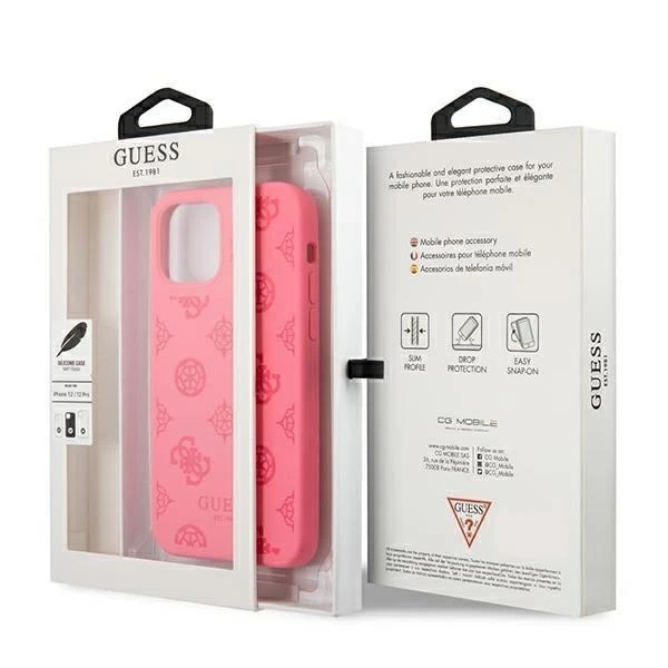 Pevné puzdro Guess GUHCP12LLSPEFU iPhone 12 Pro Max 6,7" fuksja/fushia Peony Collection
