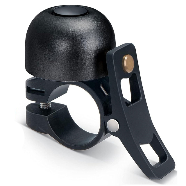 Cyklistický zvonček na bicykel univerzálny mini RockBros 2018-1ABK hlasitý 120dB na riadidlá vodeodolný čierny