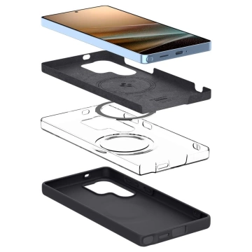Silikónový kryt Spigen pre Samsung Galaxy S25 Ultra, čierny, s magnetom MagSafe