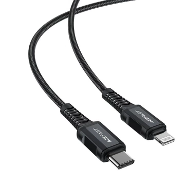 Acefast kábel MFI USB Typ C - Lightning 1,8m, 30W, 3A czarny (C4-01 C Black)
