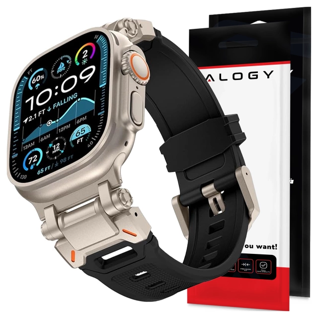 Alogy Luxury metal TPU band bracelet strap for Apple Watch 42/44/45/49mm black