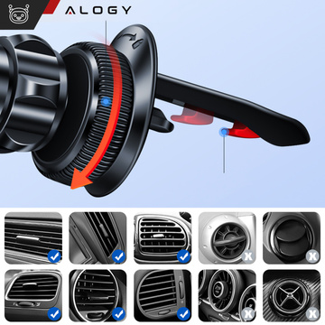 MagSafe car holder for iPhone 14 13 12 for the grille Alogy Airvent car holder Black
