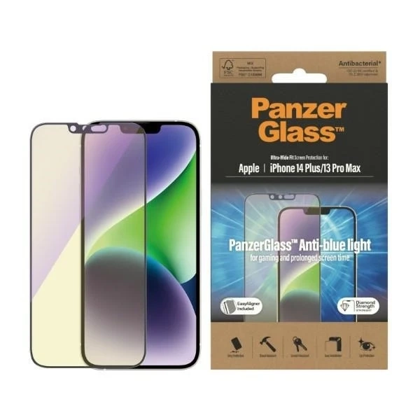 Szkło PanzerGlass Ultra-Wide Fit для iPhone 14 Plus / 13 Pro Max 6,7" Захист екрану Антибактеріальний Easy Aligner Включено Антиблакитне світло 2793
