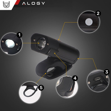 Bike Light Front Rear LED Front Rear Bike Light Lighting Waterproof IPX4 USB Bike Light Kit Alogy