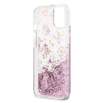 Guess GUHCP13SLGPEPI iPhone 13 mini 5,4" różowy/pink Hardcase Peony Liquid Glitter