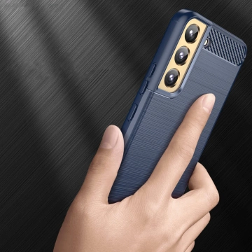 Carbon Phone Case for Samsung Galaxy S23 Plus flexible silicone carbon cover blue