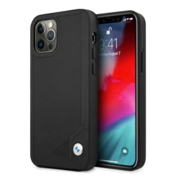 Etui BMW BMHCP12MRCDPK do Apple iPhone 12/ 12 Pro 6,1" pevné puzdro Kožený Deboss