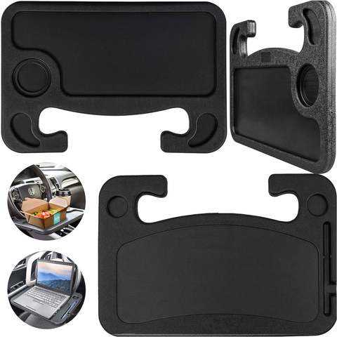 Car organizer steering wheel table tray holder laptop stand, drinks and meals Alogy black