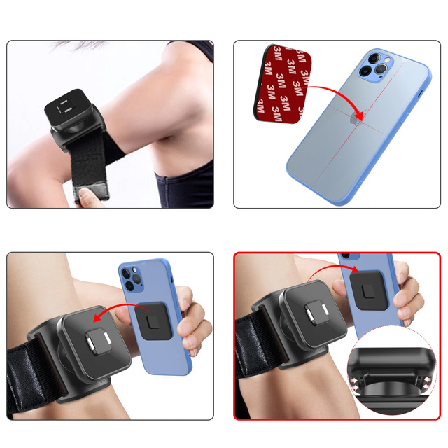 Armband Armband für Telefon für Laufsport magnetischer Telefonhalter TSA2 Armband schwarz