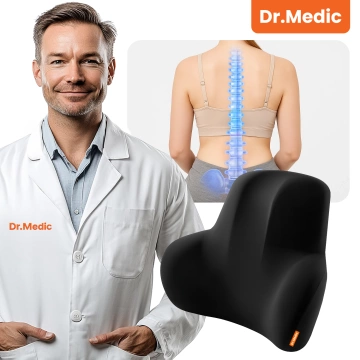 DR.MEDIC ErgoDrive™ Ergonomisches Lendenkissen für Autos, Fahrer, Beifahrer, Bürostühle, Gaming-Stühle und Sitze