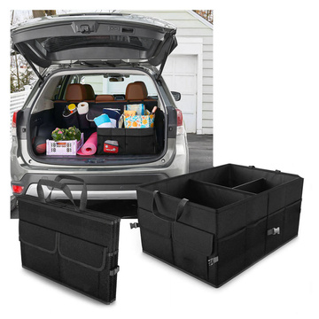 Car organizer trunk bag trunk XXL 6 pockets for phone, book, drinks, tissues Black
