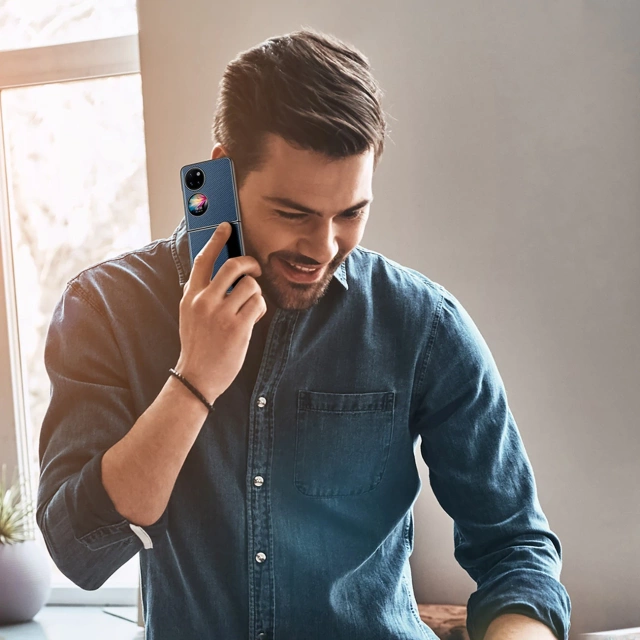 Чохол Dux Ducis Fino покритий нейлоновим матеріалом Huawei P50 Pocket blue