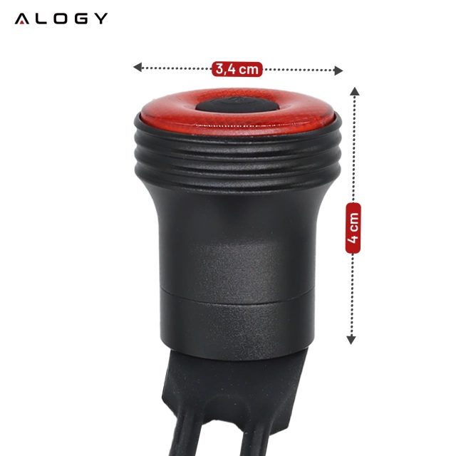 Bicycle rear light for the rear of the bike LED lighting rear light red aluminum waterproof IPX4 50lm Alogy