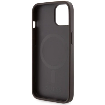 Etui Guess GUHMP14SP4RPSW pro iPhone 14 6,1" brązowý/hnědý pevný obal 4G Printed Stripes MagSafe