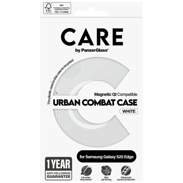 Чохол для Samsung Galaxy S25 Edge CARE від PanzerGlass Urban Combat QI