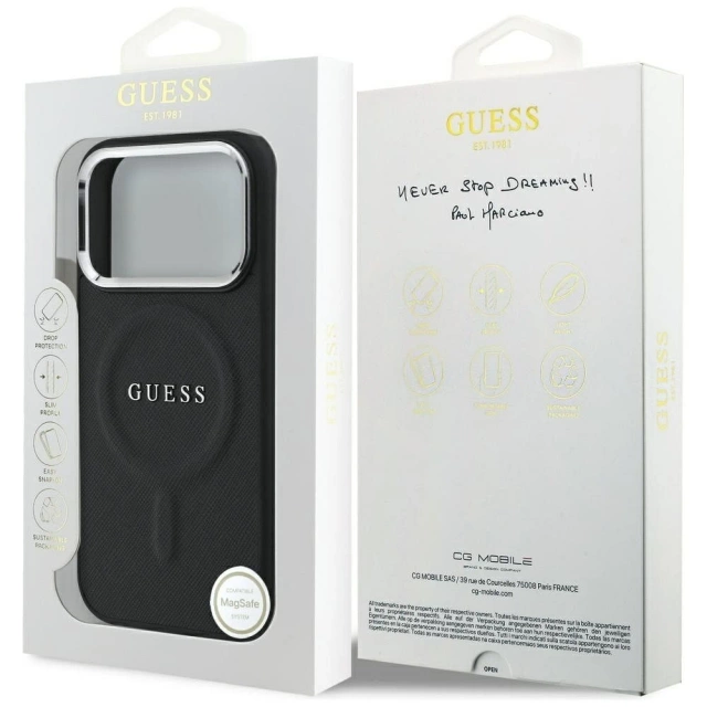 Etui Guess Classic Logo MagSafe na iPhone 17 Pro - Czarny