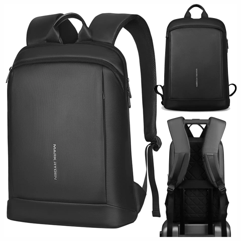 Mark Ryden 15.6" Laptop Backpack, Waterproof Business and Travel, Comfortable, 180° Opening, with Suitcase Hook, 13L (43×30×10 cm) – Black