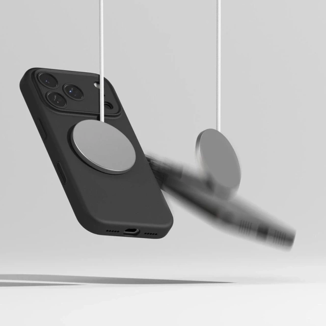 Etui do iPhone 17 Pro Max Ringke Silicone Magnetic MagSafe Czarne