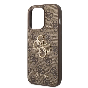 Etui Guess GUHCP15L4GMGBR pre iPhone 15 Pro 6,1" brązový/hnedý pevný obal 4G Big Metal Logo