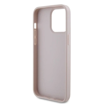 Etui Guess GUHCP15XP4TDPP na iPhone 15 Pro Max 6,7-palcový ružový kožený 4G diamantový trojuholník