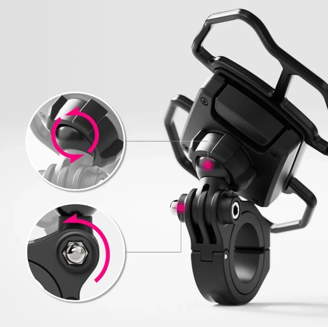 Велотримач Ringke Quick and Go Bike Mount для телефону, керма, велосипеда, мотоцикла, скутера, Чорний