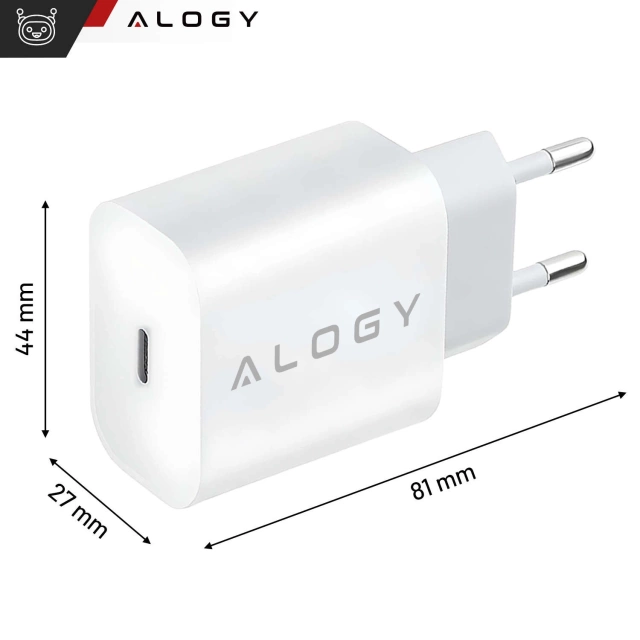 Schnelles 30-W-USB-C-Wandladegerät USB Typ C GaN PD für iPhone Alogy Cube Weiß