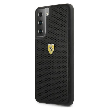 Etui na telefon Ferrari Hardcase do Samsung Galaxy S21 czarny/black hardcase On Track Perforated