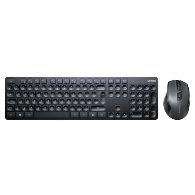 Ugreen MK006 Wireless Keyboard Mouse Set 2.4 GHz Black