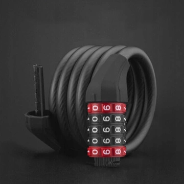 Rockbros RKS507-1BK Fahrradschloss mit Zahlenkombination 1,8 m – Schwarz