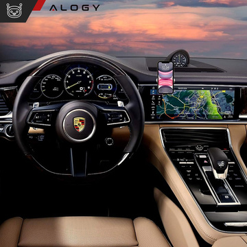 Автомобільний тримач x2, набір Alogy, магнітний, самоклеючий, чорний