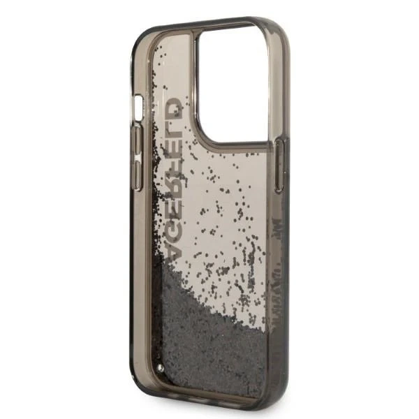 Etui Karl Lagerfeld KLHCP14LLCKVK na iPhone 14 Pro 6,1" pevné puzdro Liquid Glitter Elong