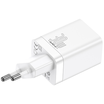Rýchla nabíjačka Baseus Super Si Pro USB USB-C QC 3.0 PD 30W biela nástenná nabíjačka