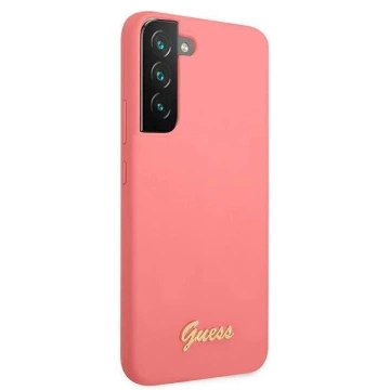 Guess GUHCS22MLSLMGFU S22 S906 fuksja/fuchsia hardcase Silicone Script Metal Logo