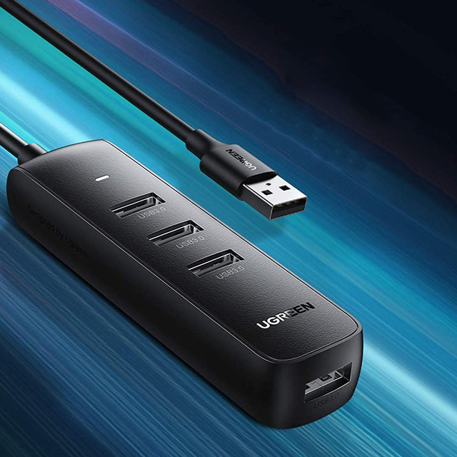 Перехідник 4в1 HUB UGREEN USB на 4x USB 3.0 Black